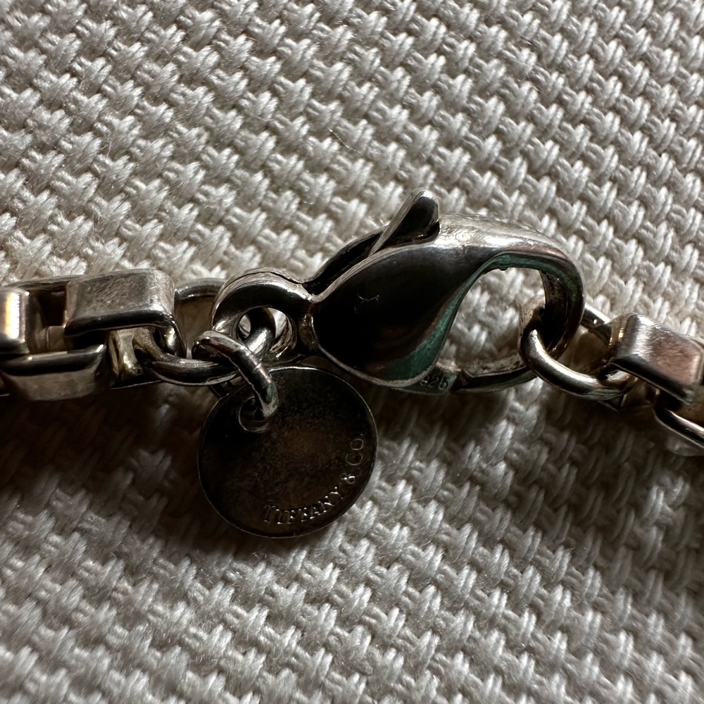 Tiffany & Co. Silver Venetian Box Chain Necklace with Pouch - Picture 3 of 4